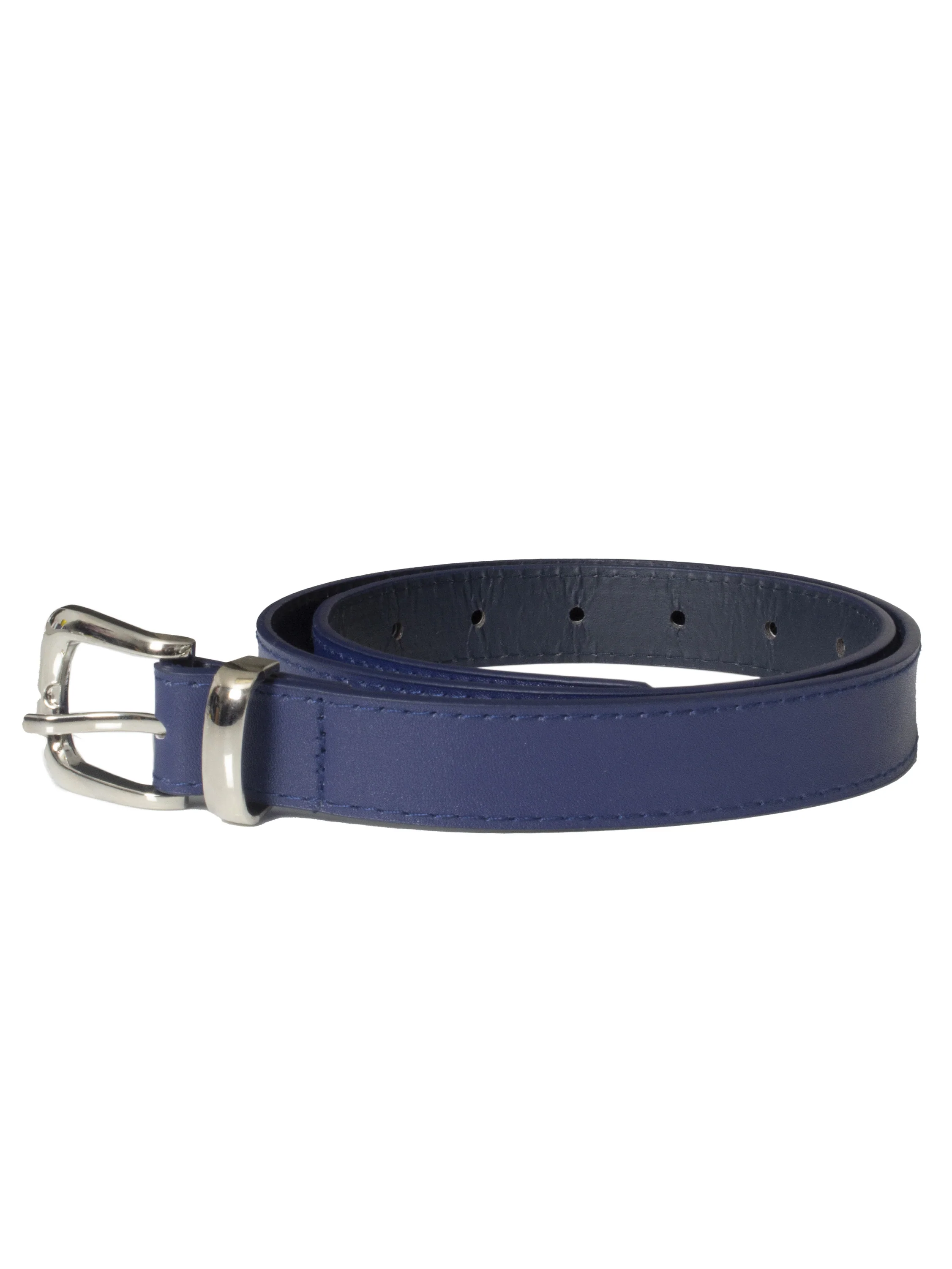Womens Faux Leather Belt - Navy