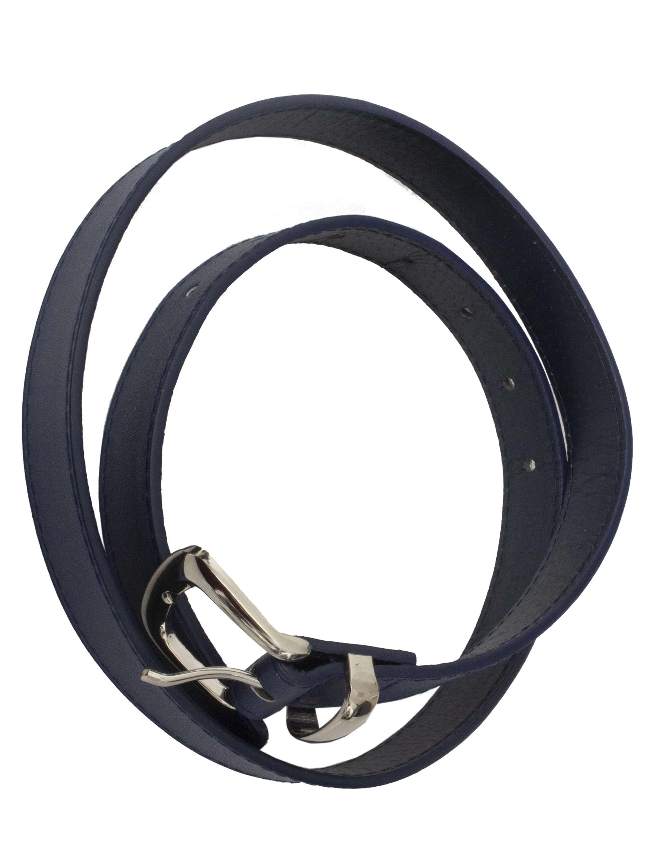 Womens Faux Leather Belt - Navy - Image 2