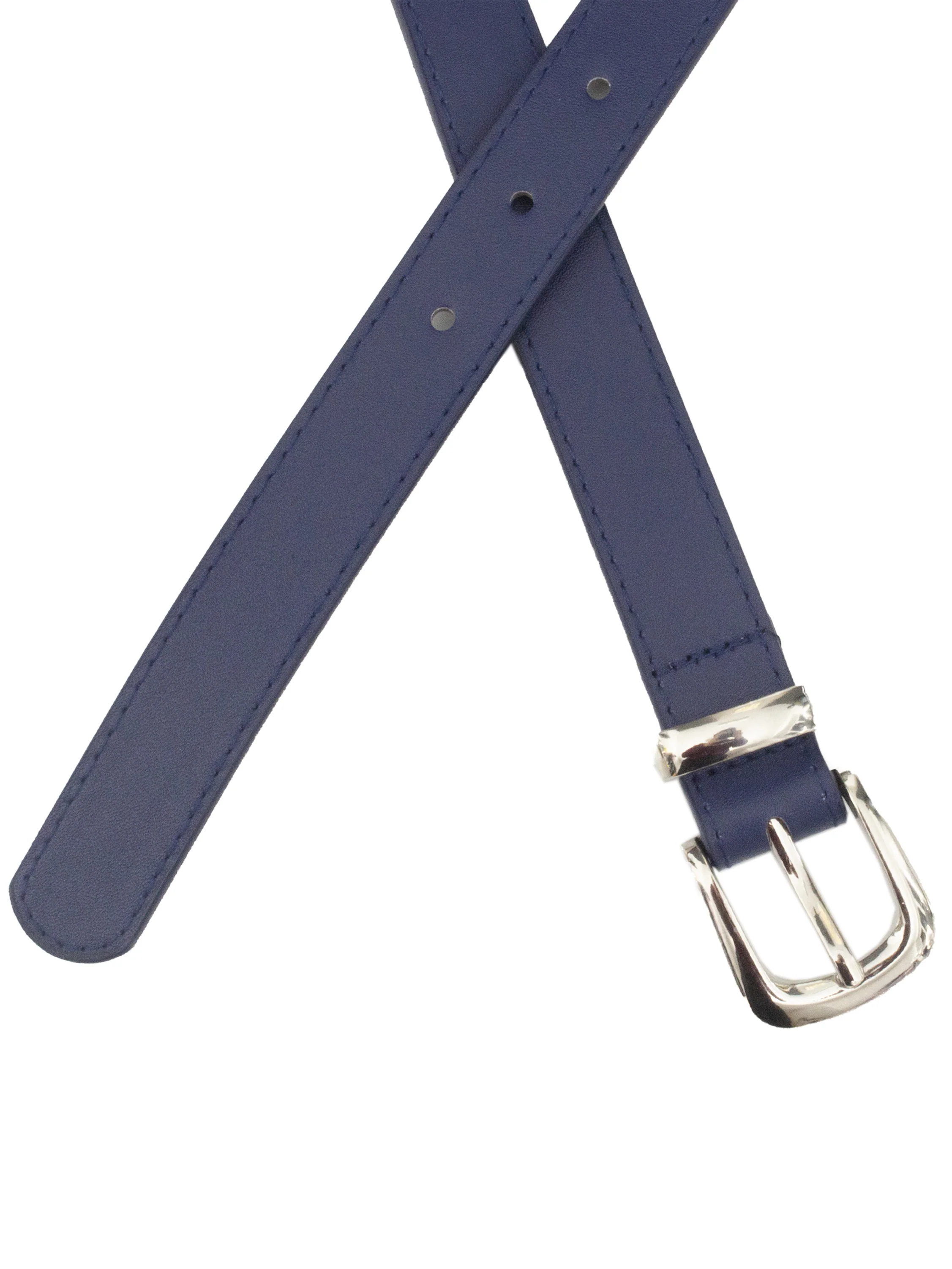 Womens Faux Leather Belt - Navy - Image 4