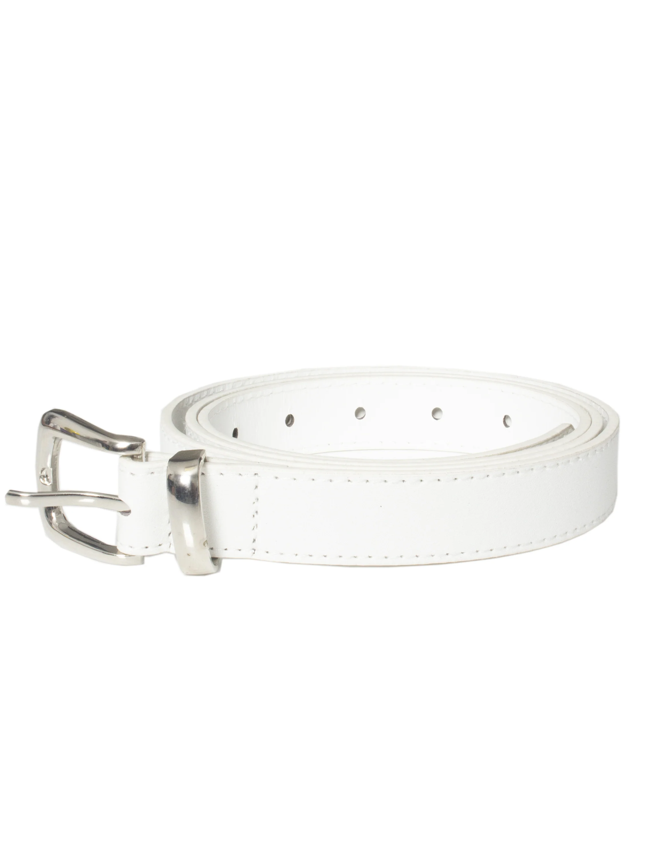 Womens Faux Leather Belt - White
