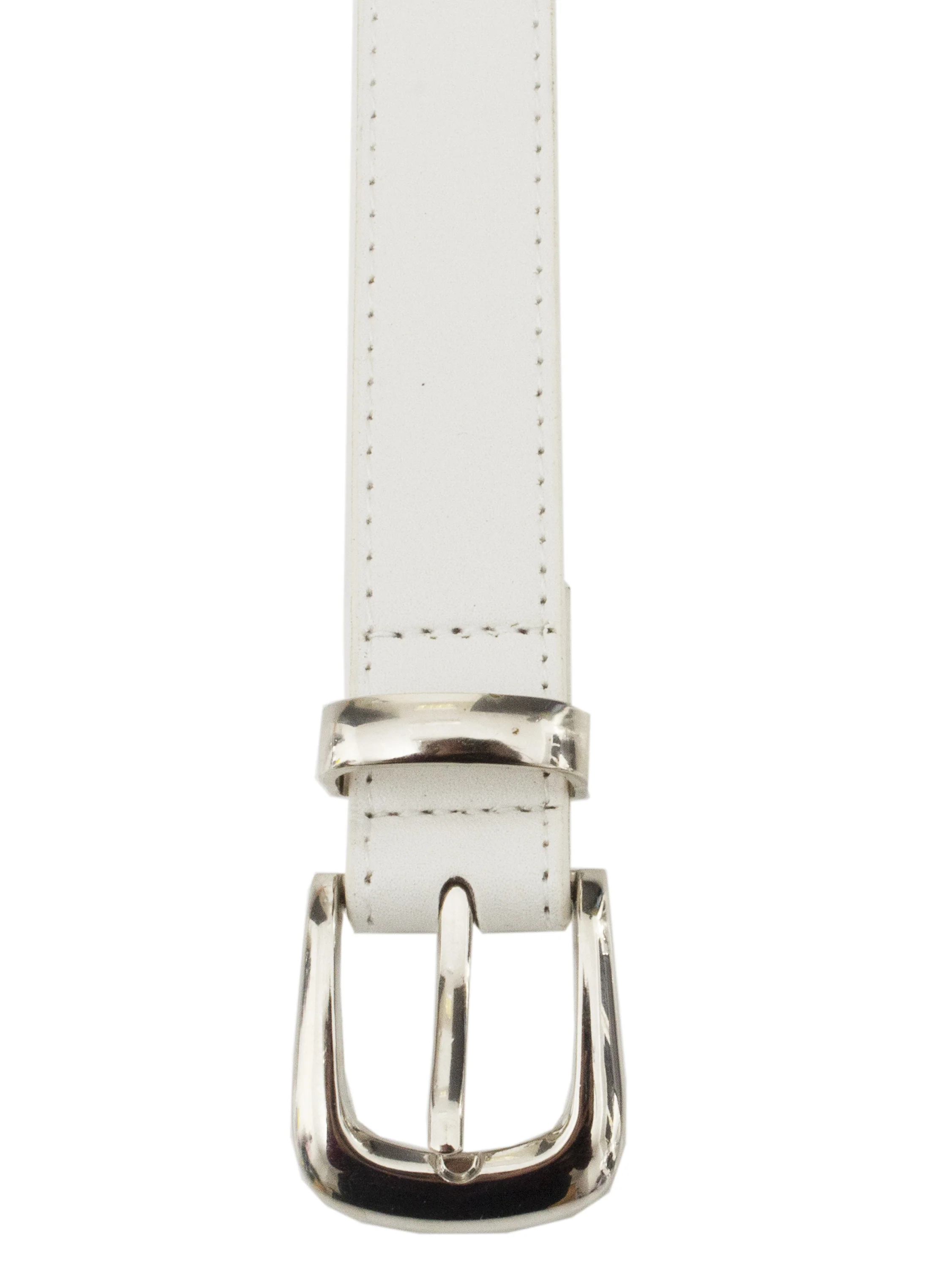Womens Faux Leather Belt - White - Image 5