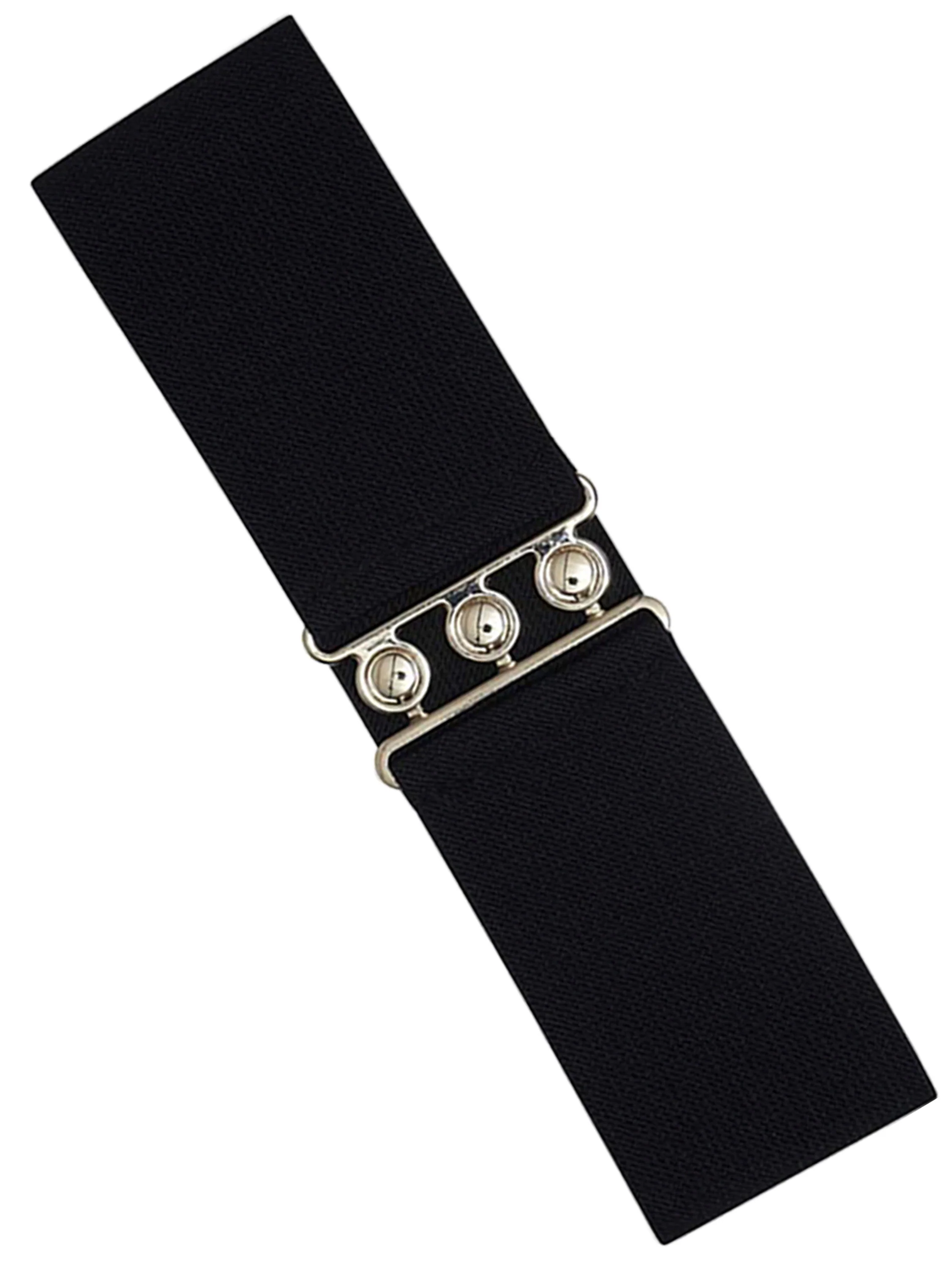 Women's Wide Elasticated Belts - Black