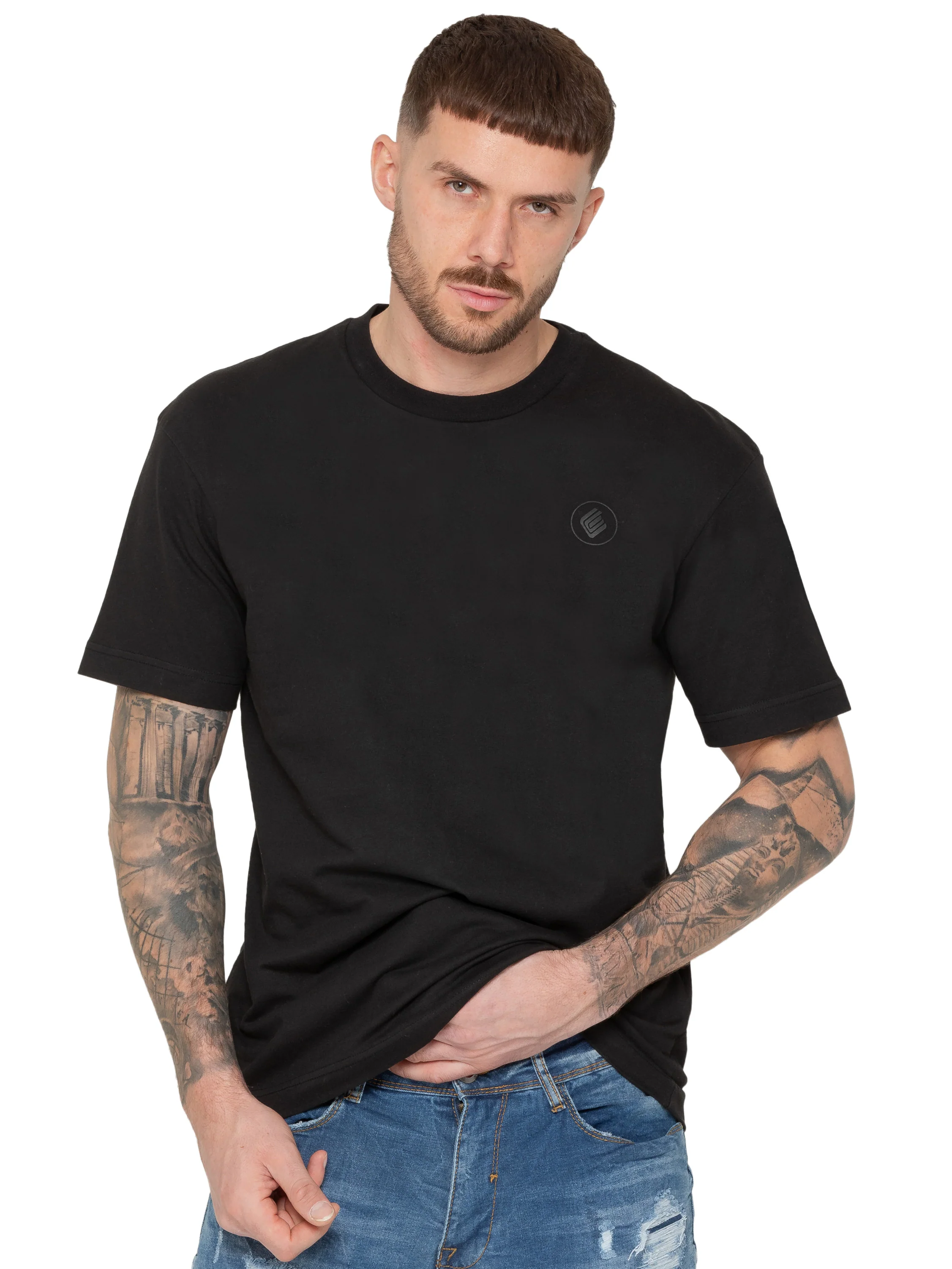Wyatt Essential Oversized T-Shirt - Black - Image 2