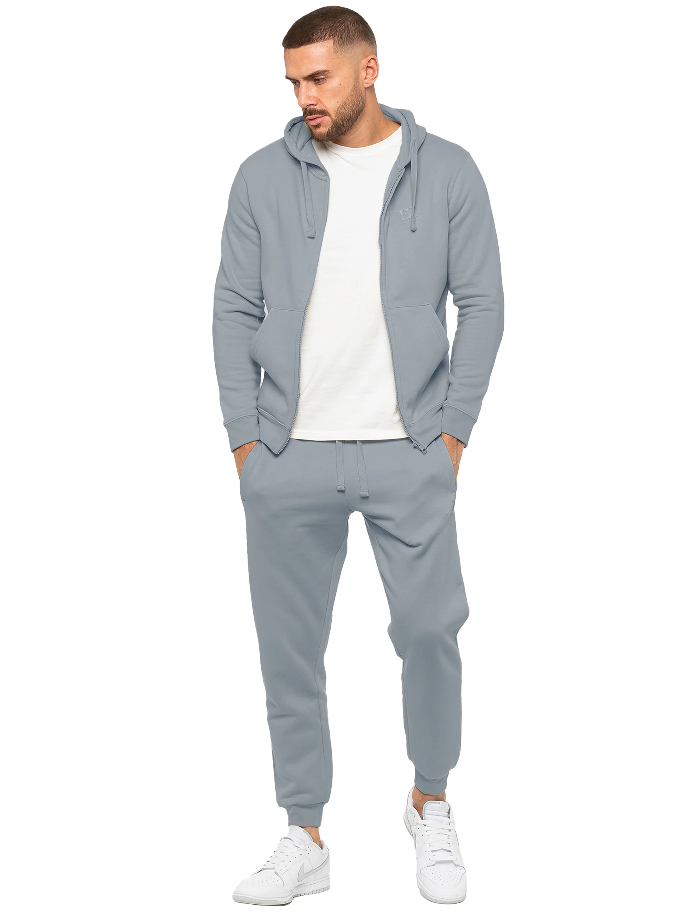 Zip Up Hoodie and Joggers Set - Coastal Blue