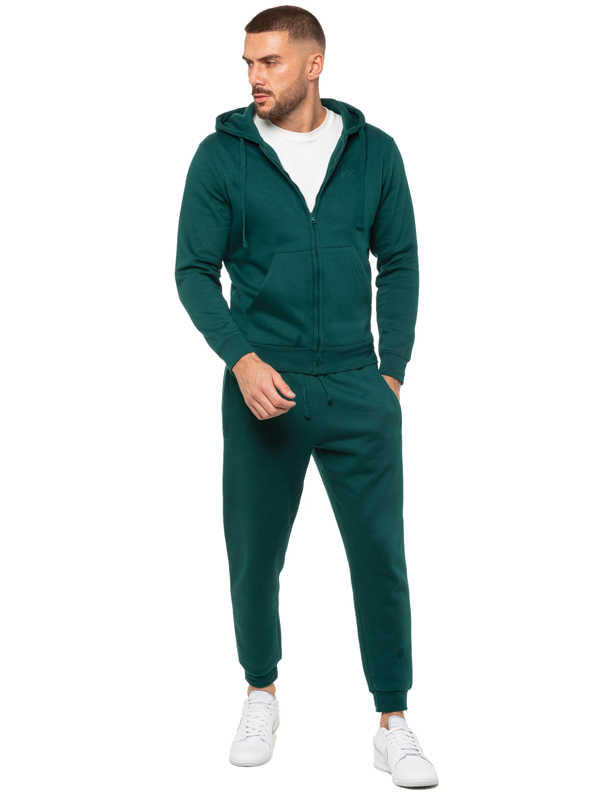 Zip Up Hoodie and Joggers Set - Green - Image 5