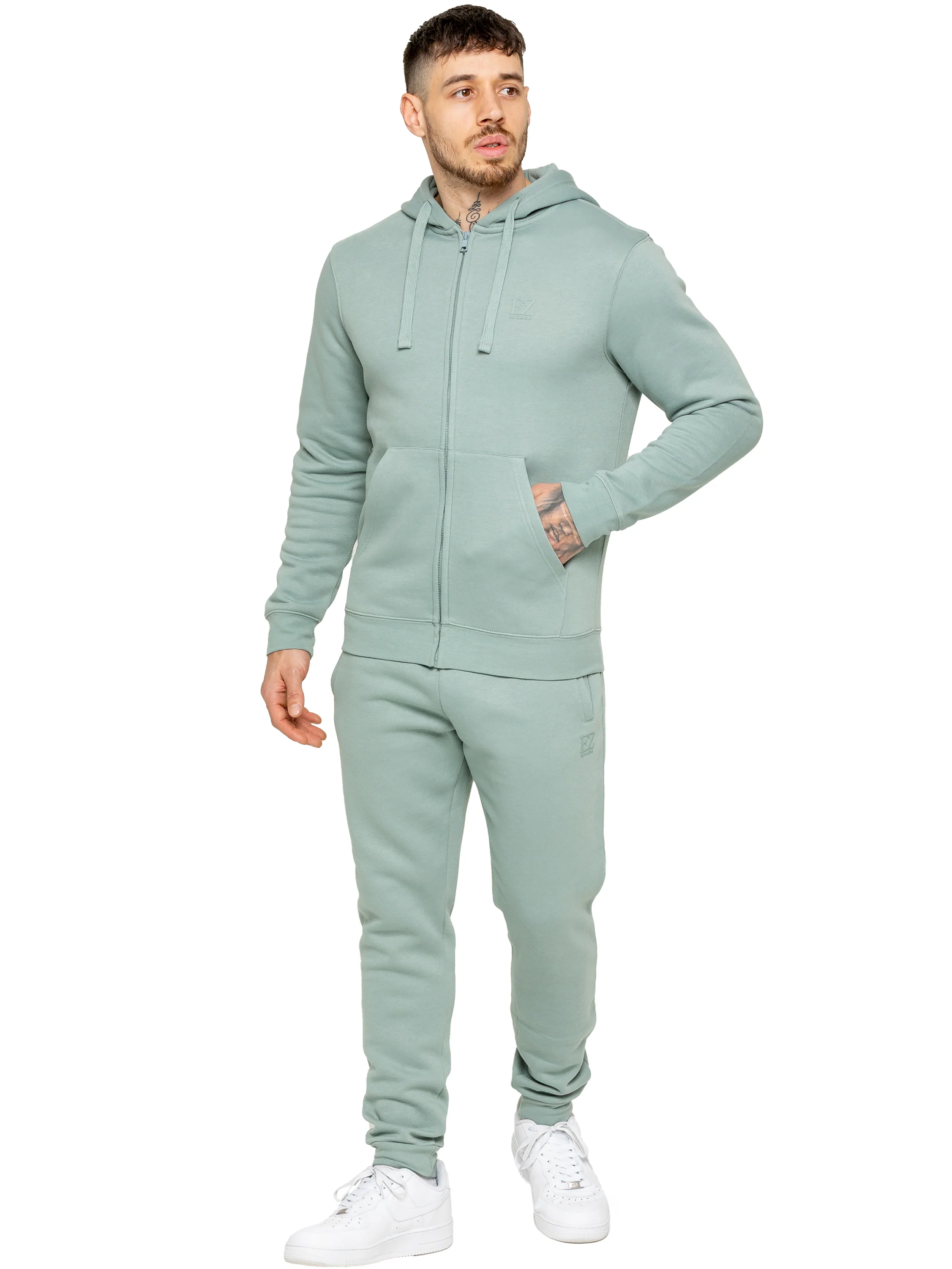 Zip Up Hoodie and Joggers Set - Sage